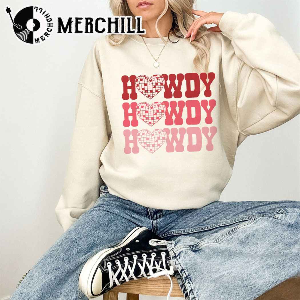 Howdy Valentine Western Sweatshirt Retro Valentine Shirt