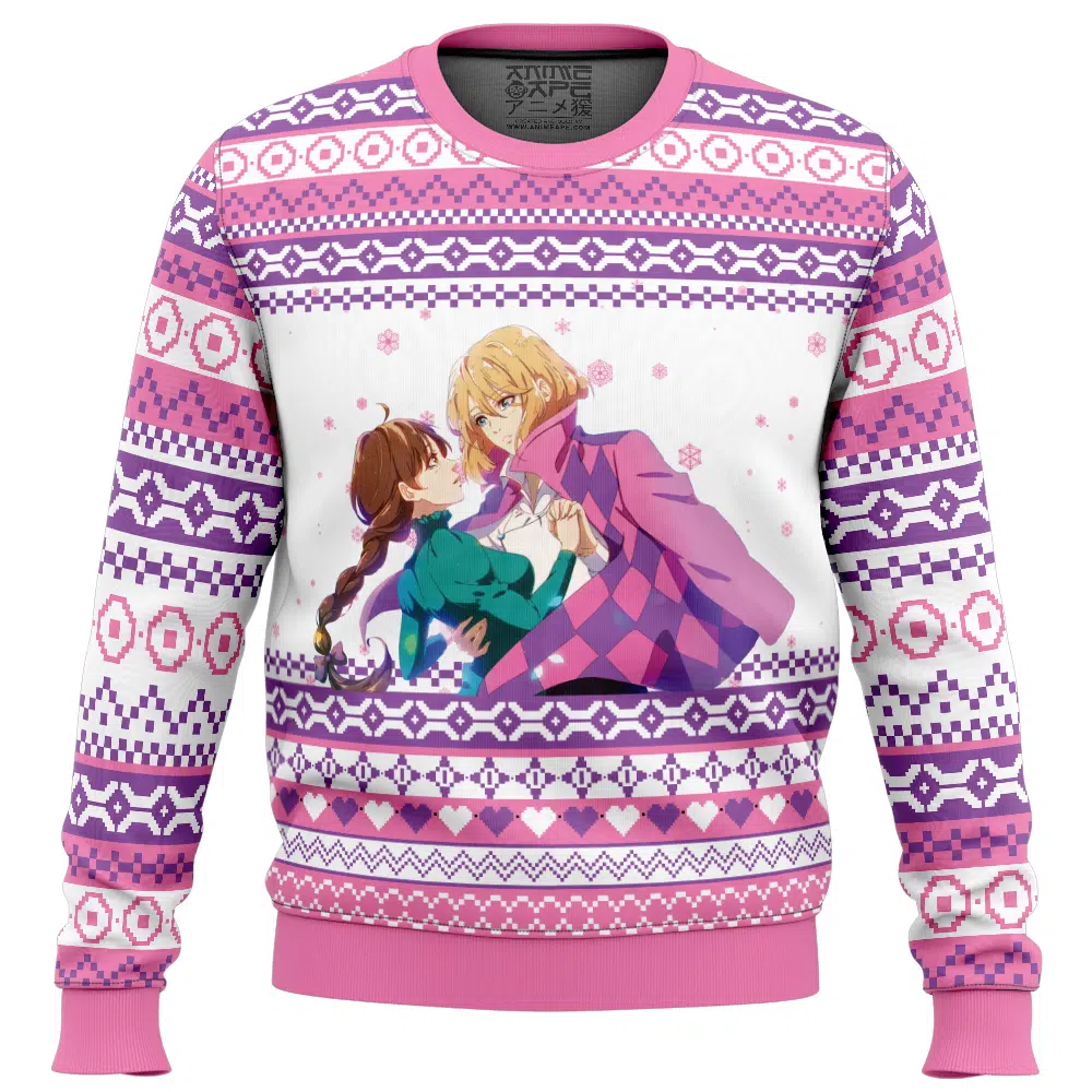 Howl and Sophie Howls Moving Castle Ugly Christmas Sweaters FRONT mockup