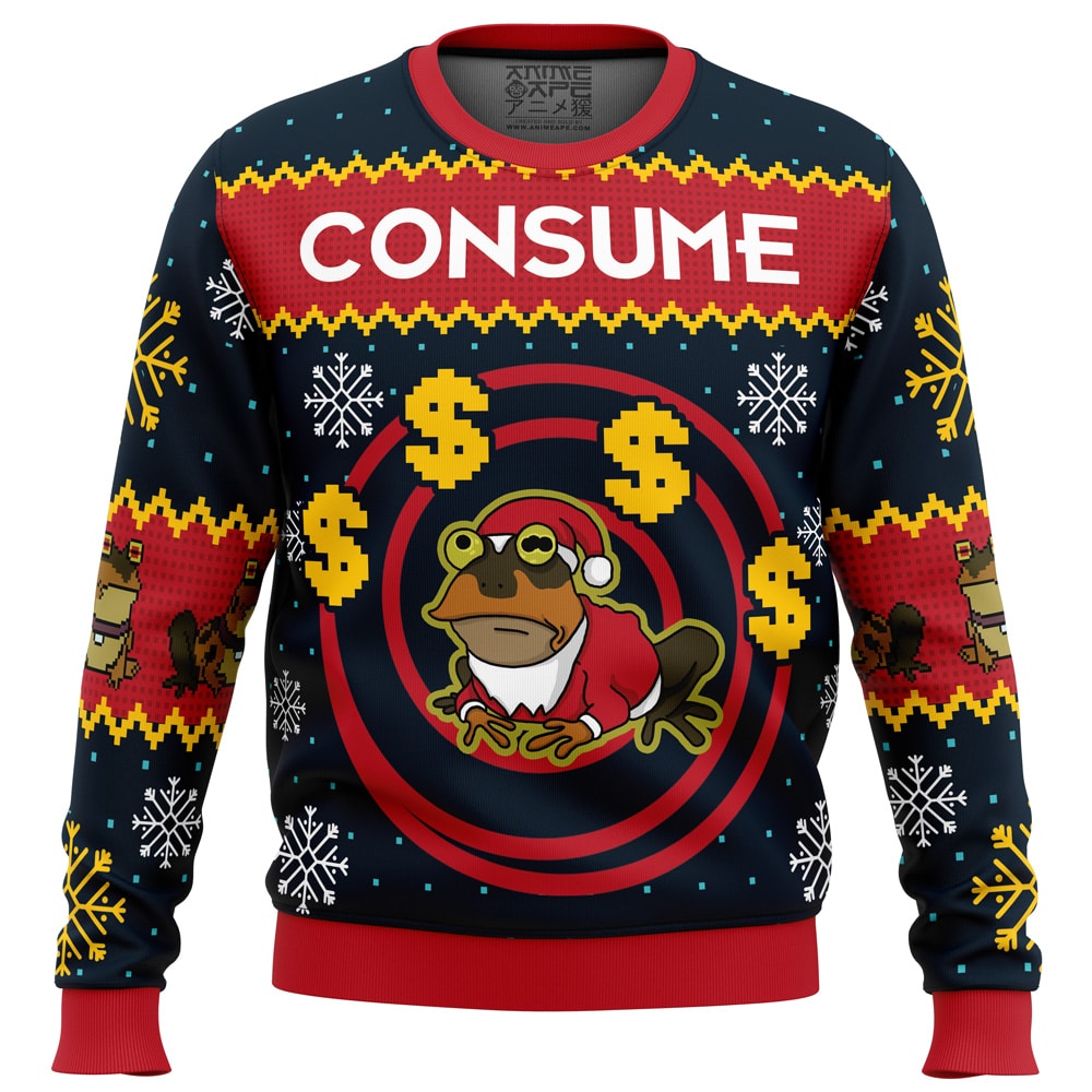 Hypnotoad Consume Futurama PC Ugly Christmas Sweater front mockup