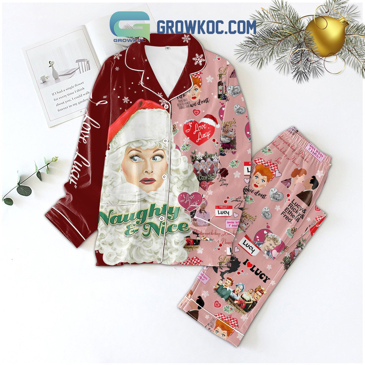 I Love Lucy Naughty And Nice Pajamas Set2B1 jUer9