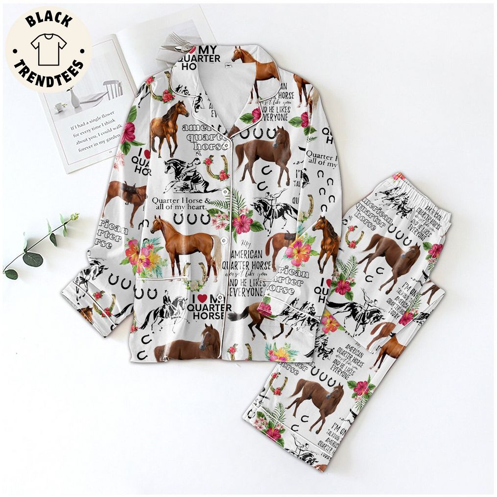 I Love My Quarter Horse Flower Design Pijamas Set e3da66 0