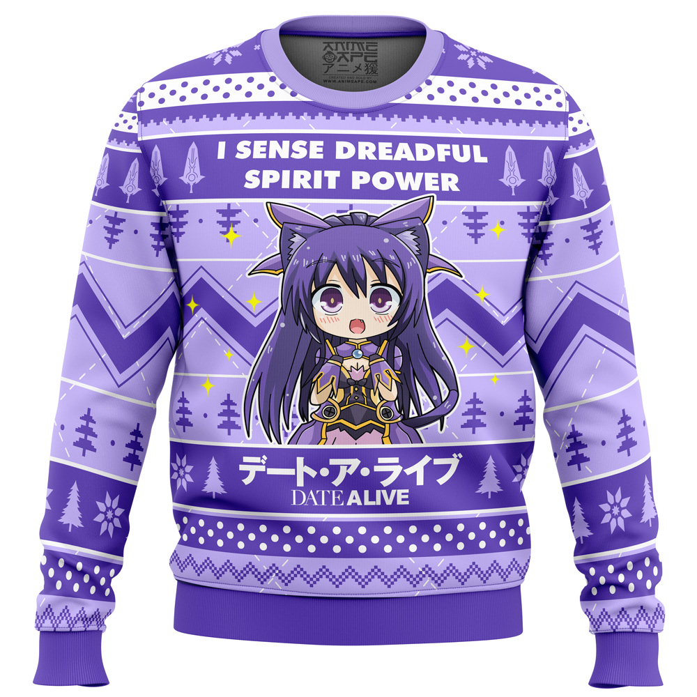 I Sense Dreadful Spirit Power Date A Live Ugly Christmas Sweater FRONT mockup