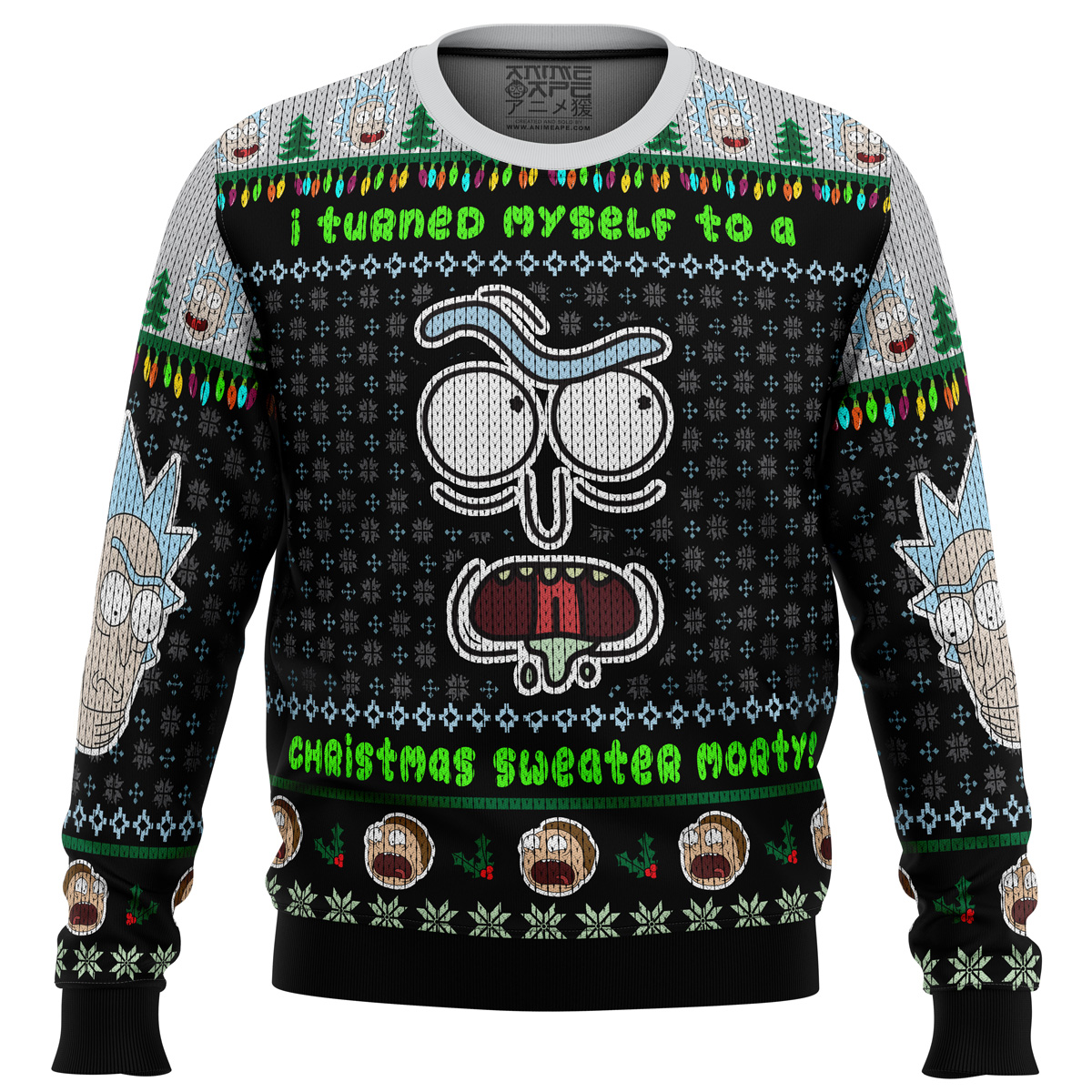 I Turn Myself to a Sweater Rick and Morty men sweatshirt FRONT mockup