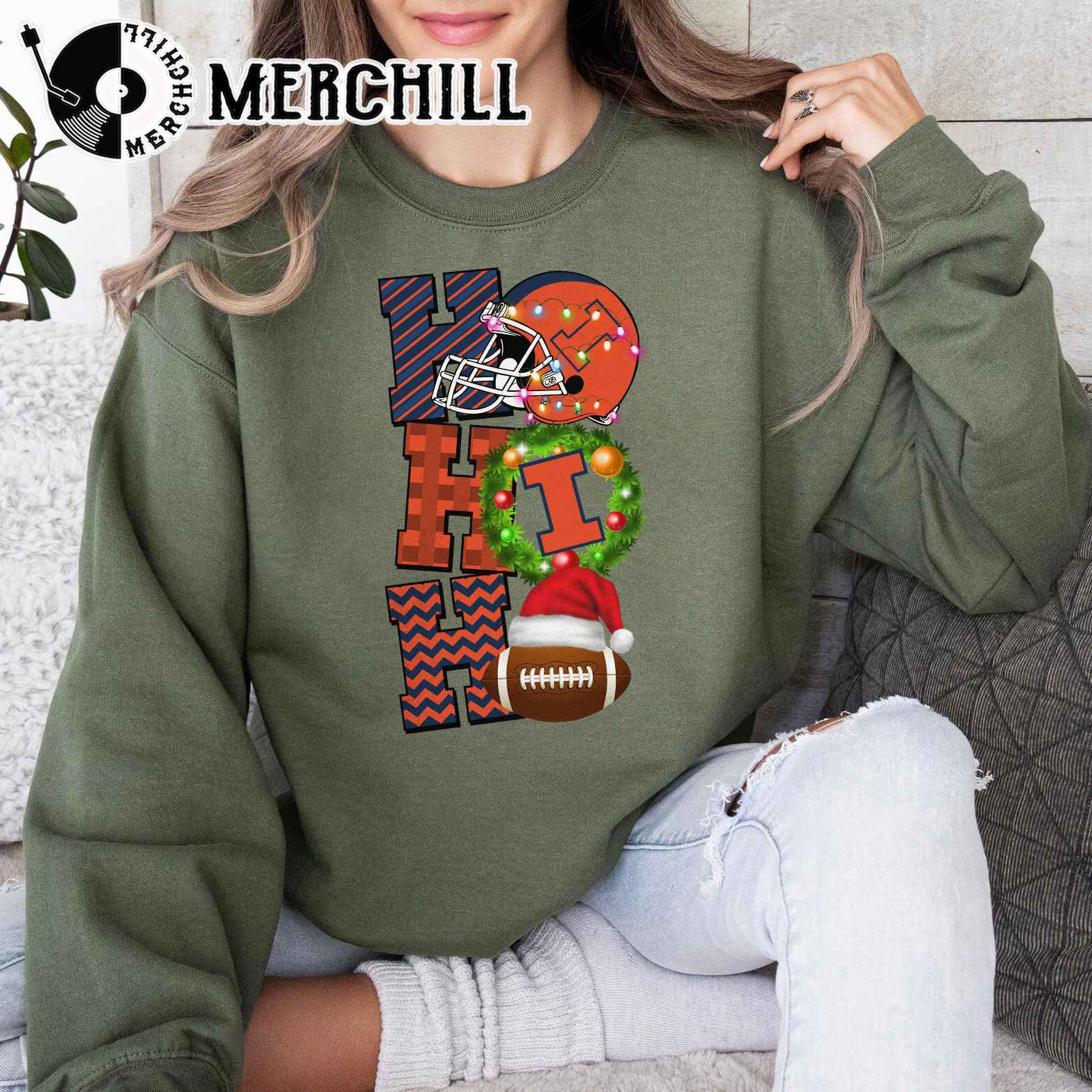 Illinois Fighting Illini Football Christmas Sweatshirt Christmas Game Day Shirt 4