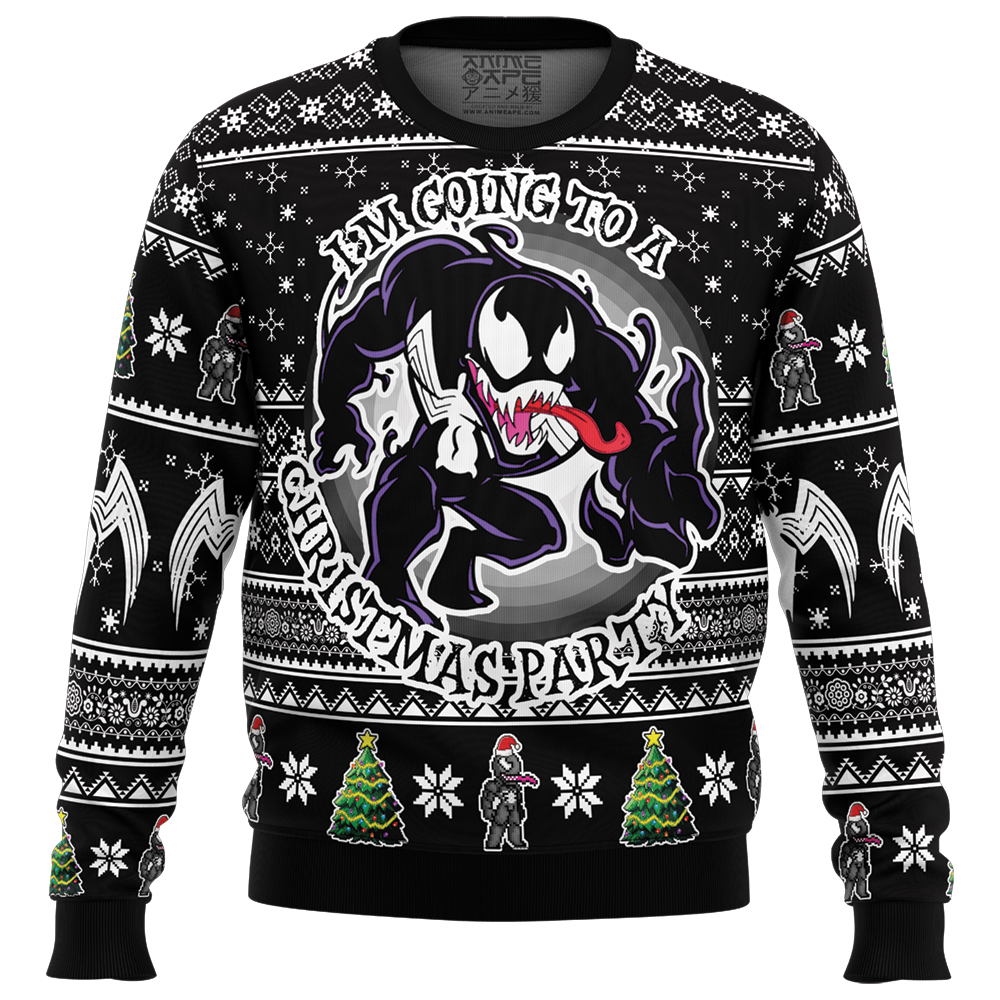 Im Going to a Christmas Party Venom Ugly Christmas Sweater FRONT mockup