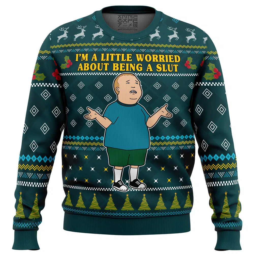 Im a Little Worried King Of The Hill Ugly Christmas Sweater FRONT mockup