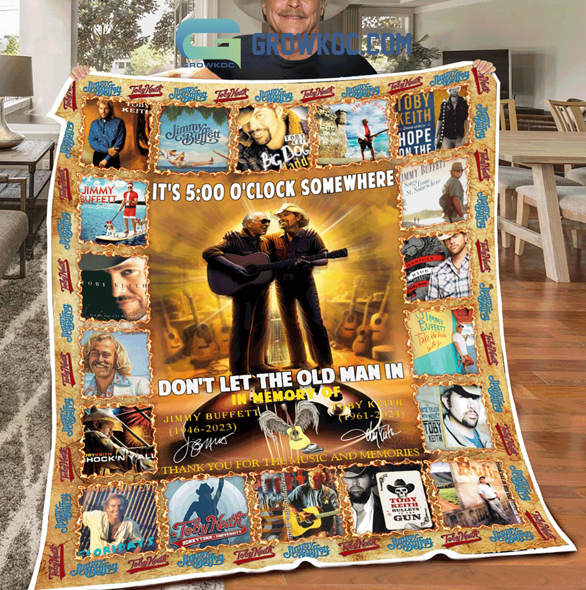 In Memory Of Jimmy Buffett And Toby Keith Fleece Blanket Quilt2B1 bB0G9