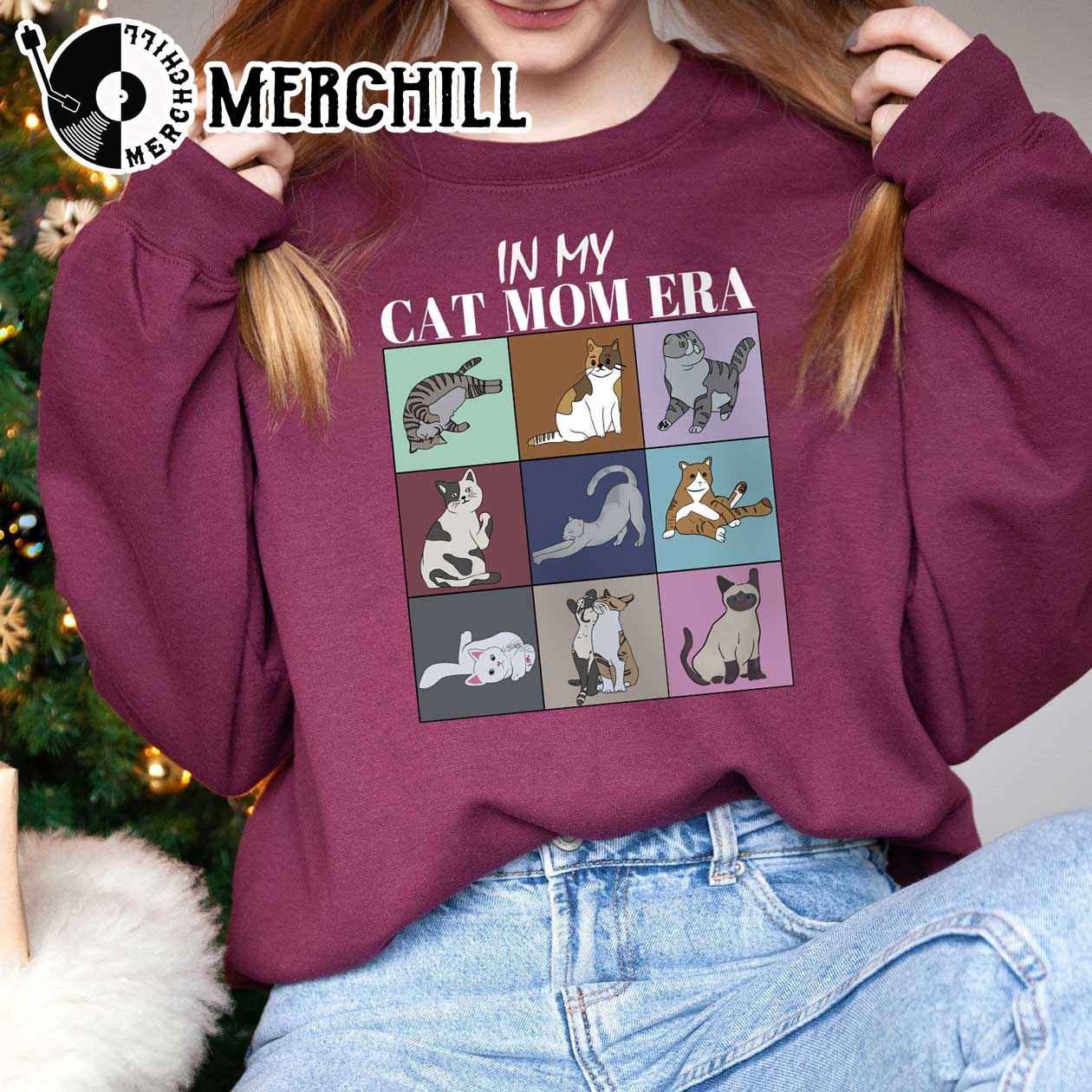 In My Cat Mom Era Merry Swiftmas Sweatshirt Christmas Swiftie Merch 3