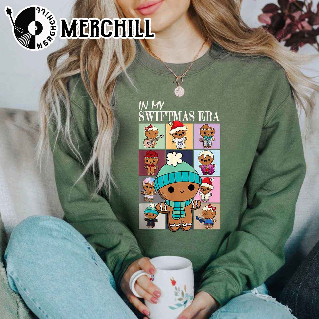 In My Swiftmas Era Funny Gingerbread Taylor Swift Ugly Christmas Sweatshirt