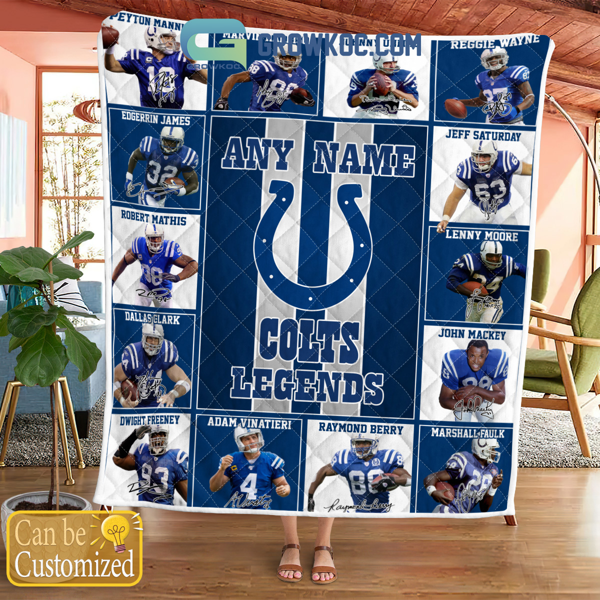 Indianapolis Colts NFL Legends In History Personalized Fleece Blanket Quilt2B1 daiL6