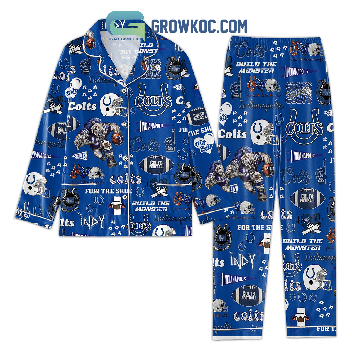 Indianapolis Colts Peace Love Colts Pajamas Set2B1 G5Uo3