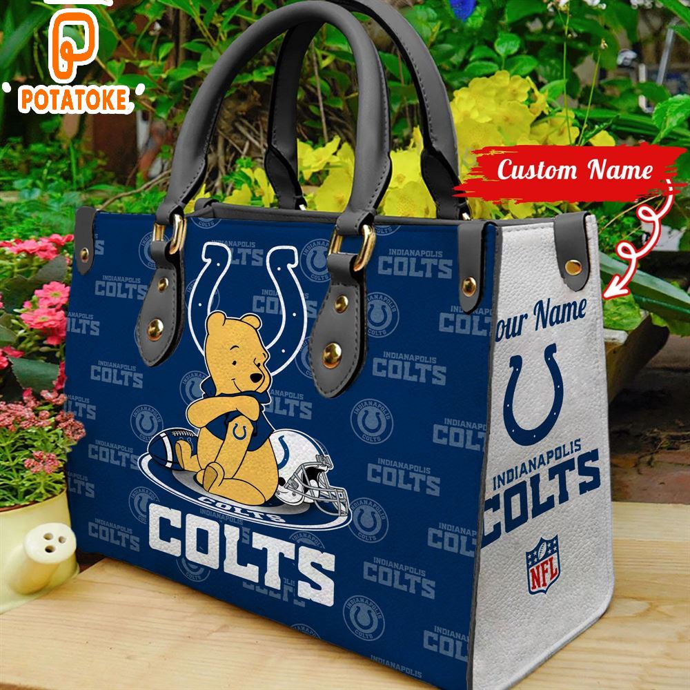 Indianapolis Colts Pooh Bear Women Leather Hand Bag