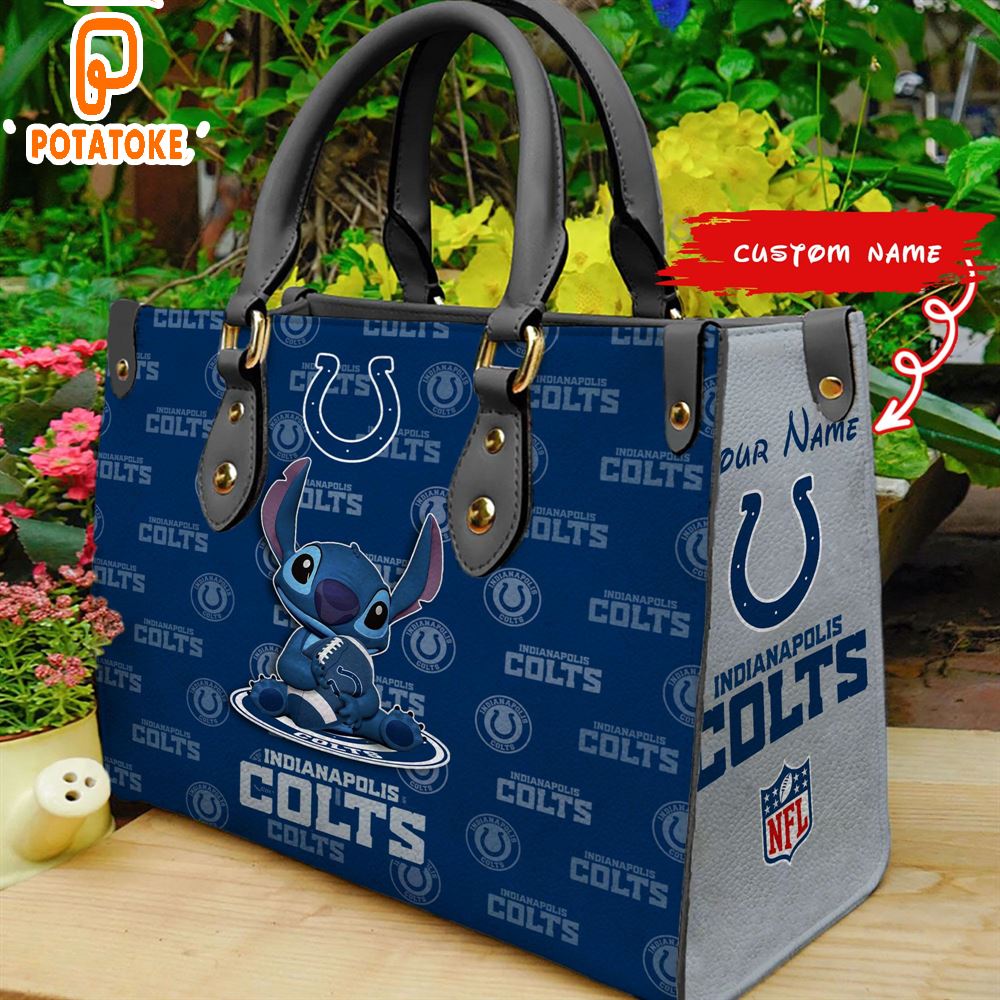 Indianapolis Colts Stitch Women Leather Hand Bag