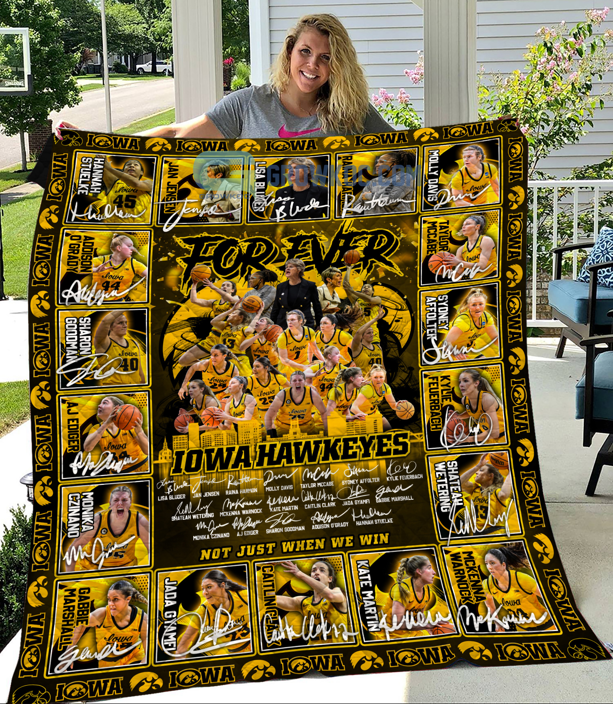 Iowa Hawkeyes For Ever Not Just When We Win Fleece Blanket Quilt