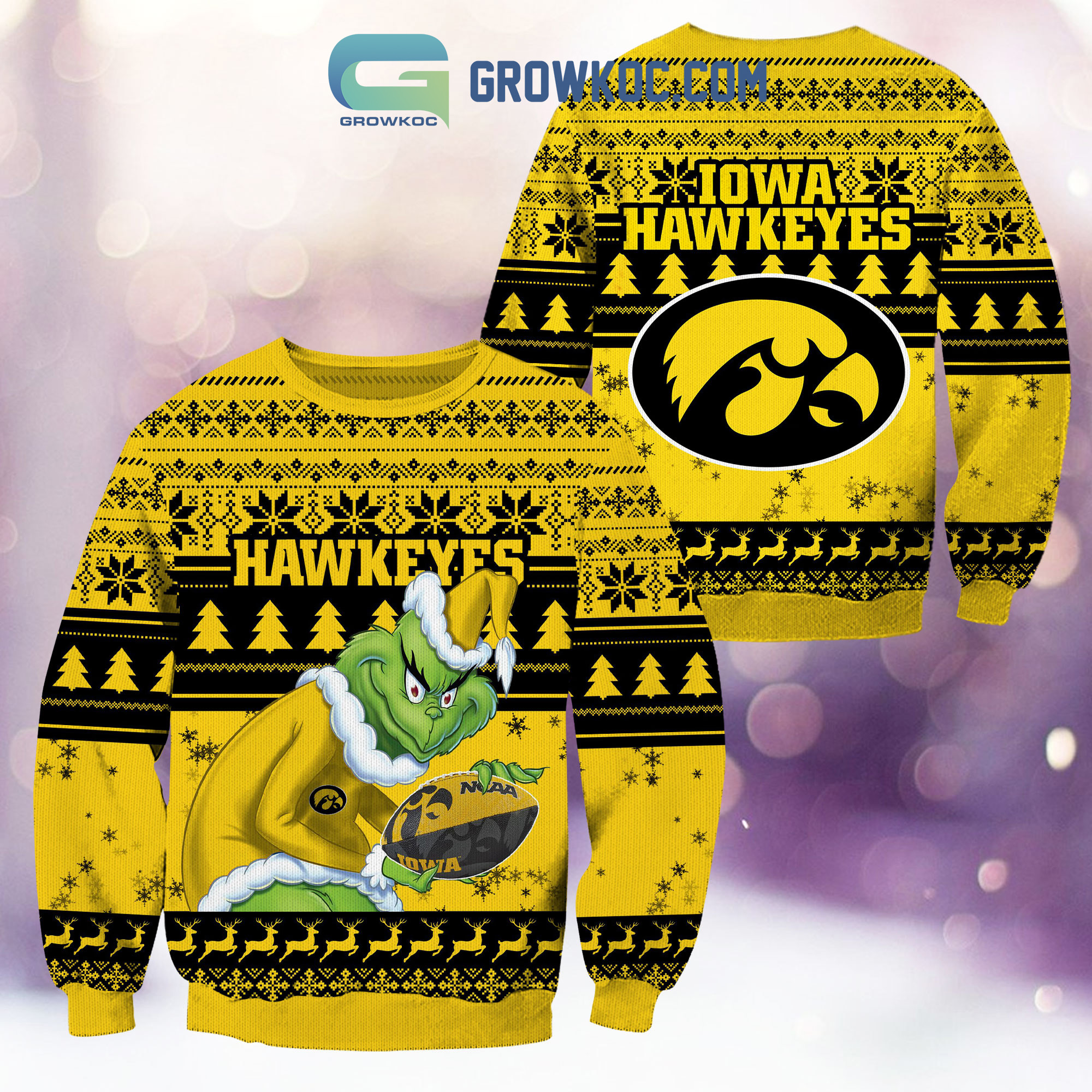 Iowa Hawkeyes Grinch NCAA Christmas Ugly Sweater2B1 0MBlc