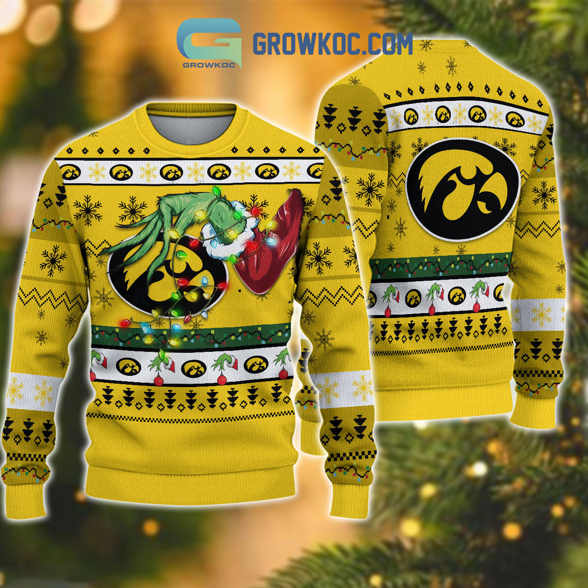 Iowa Hawkeyes NCAA Grinch Christmas Ugly Sweater2B1 c6Ny5