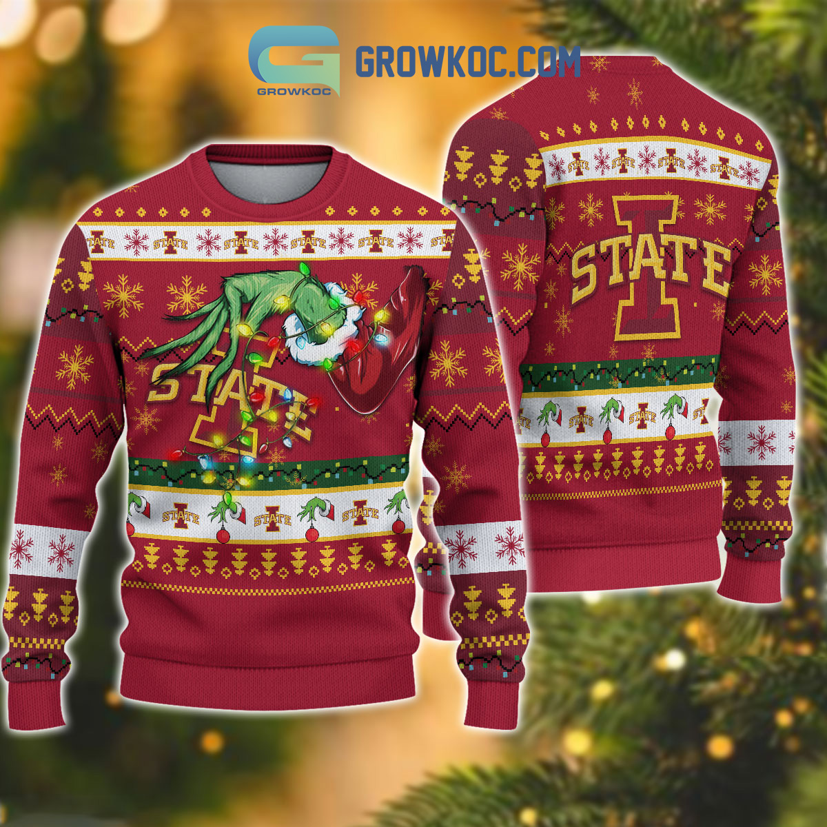 Iowa State Cyclones NCAA Grinch Christmas Ugly Sweater2B1 lbhrm