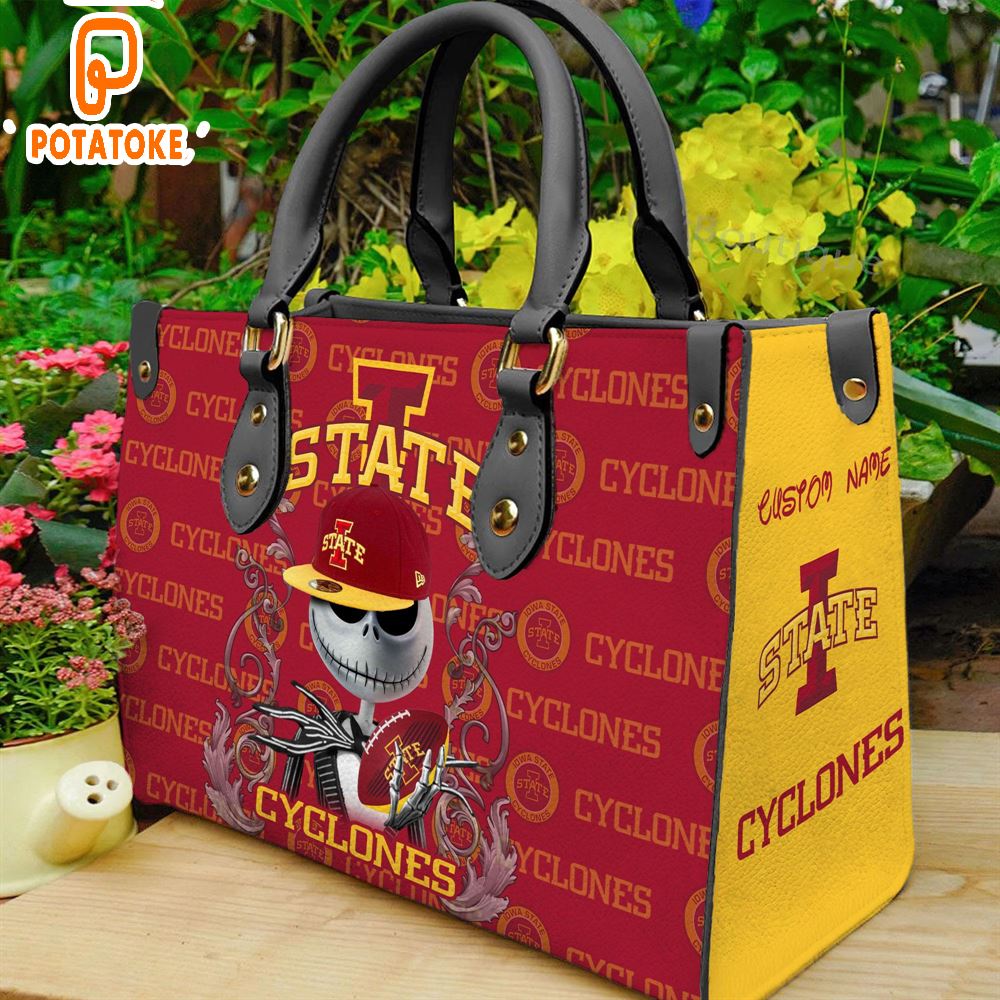 Iowa State Cyclones NCAA Jack Skellington Women Leather Hand Bag