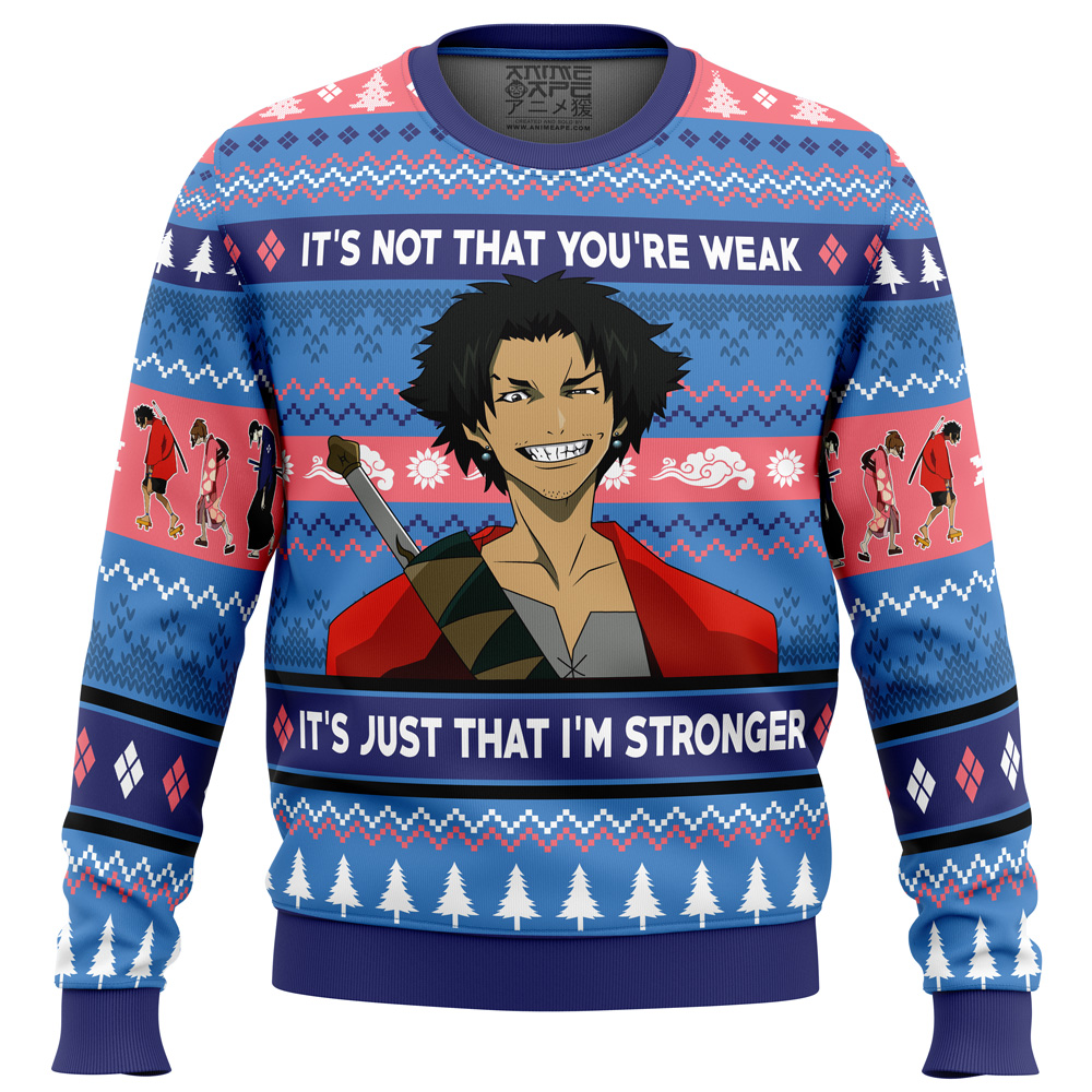 Its Not That Youre Weak Samurai Champloo Ugly Christmas Sweater FRONT mockup