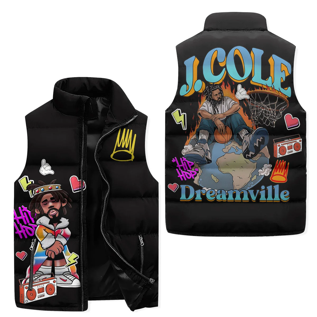 J.Cole Dreamville Puffer Sleeveless Jacket2B1 TuZpd