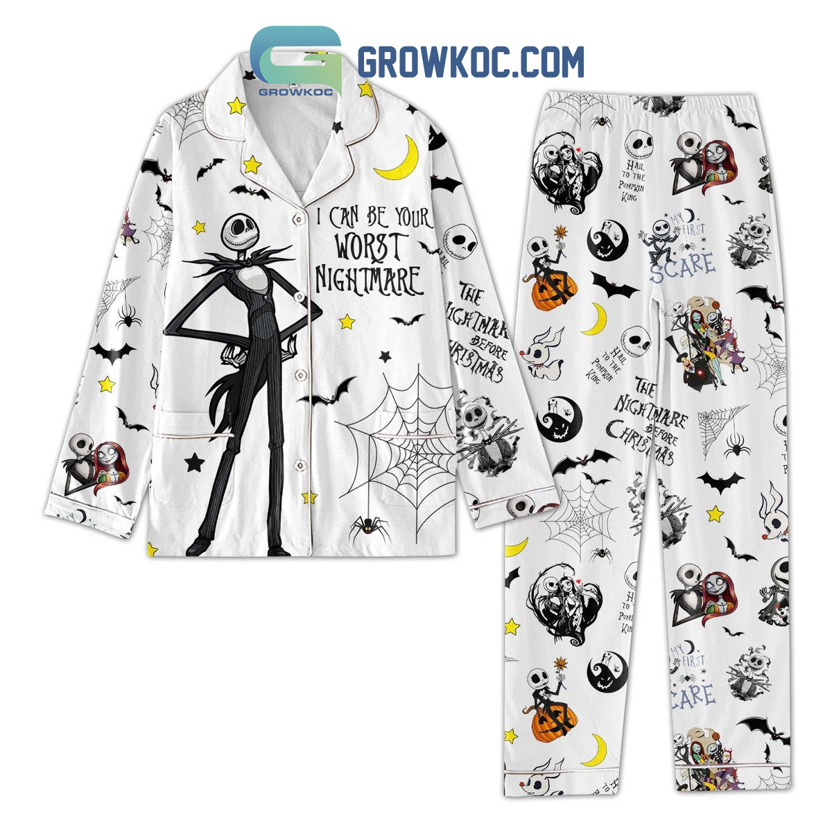 Jack Skellington I Can Be Your Worst Nightmare Pajamas Set2B1 xXDTU