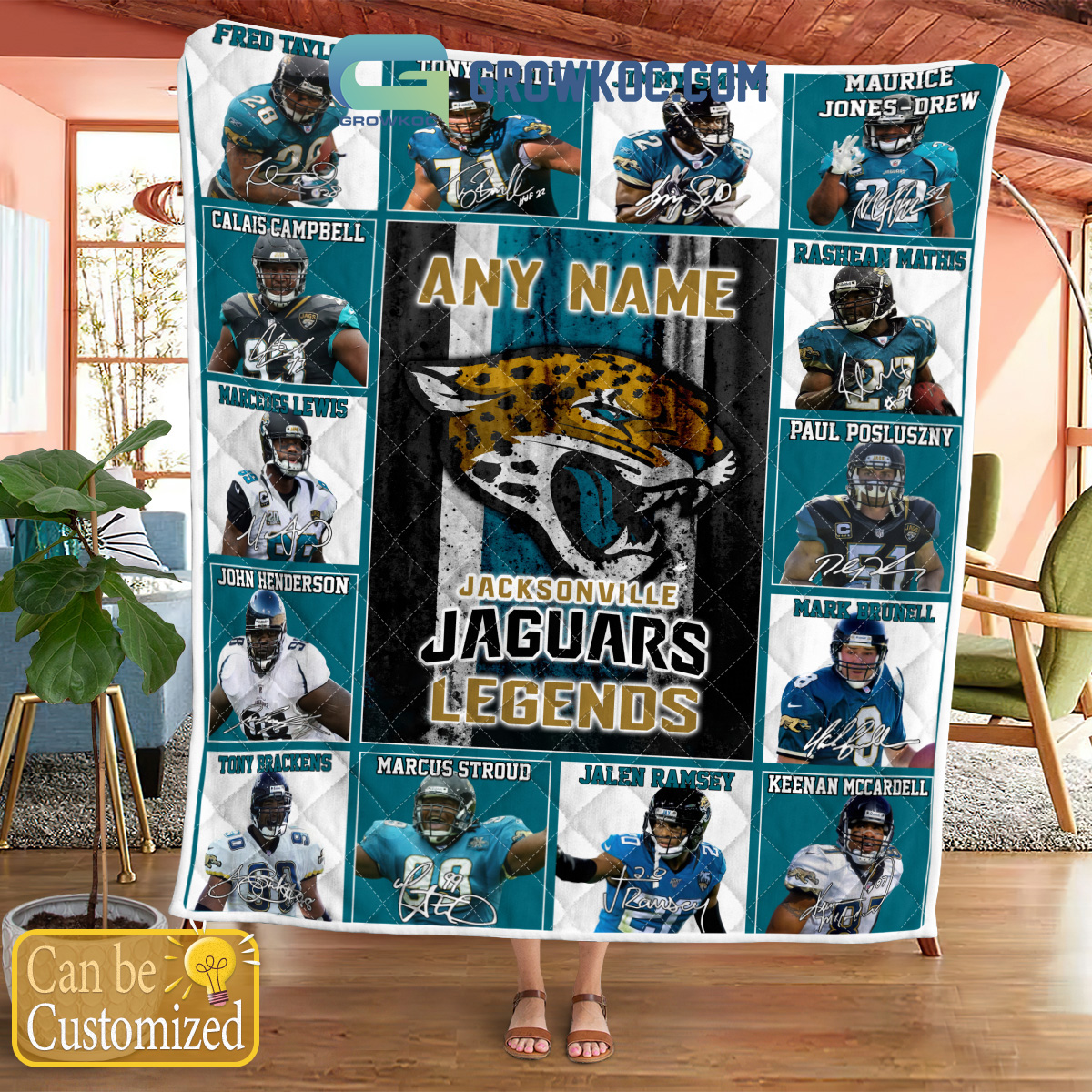 Jacksonville Jaguars NFL Legends In History Personalized Fleece Blanket Quilt2B1 glFiv