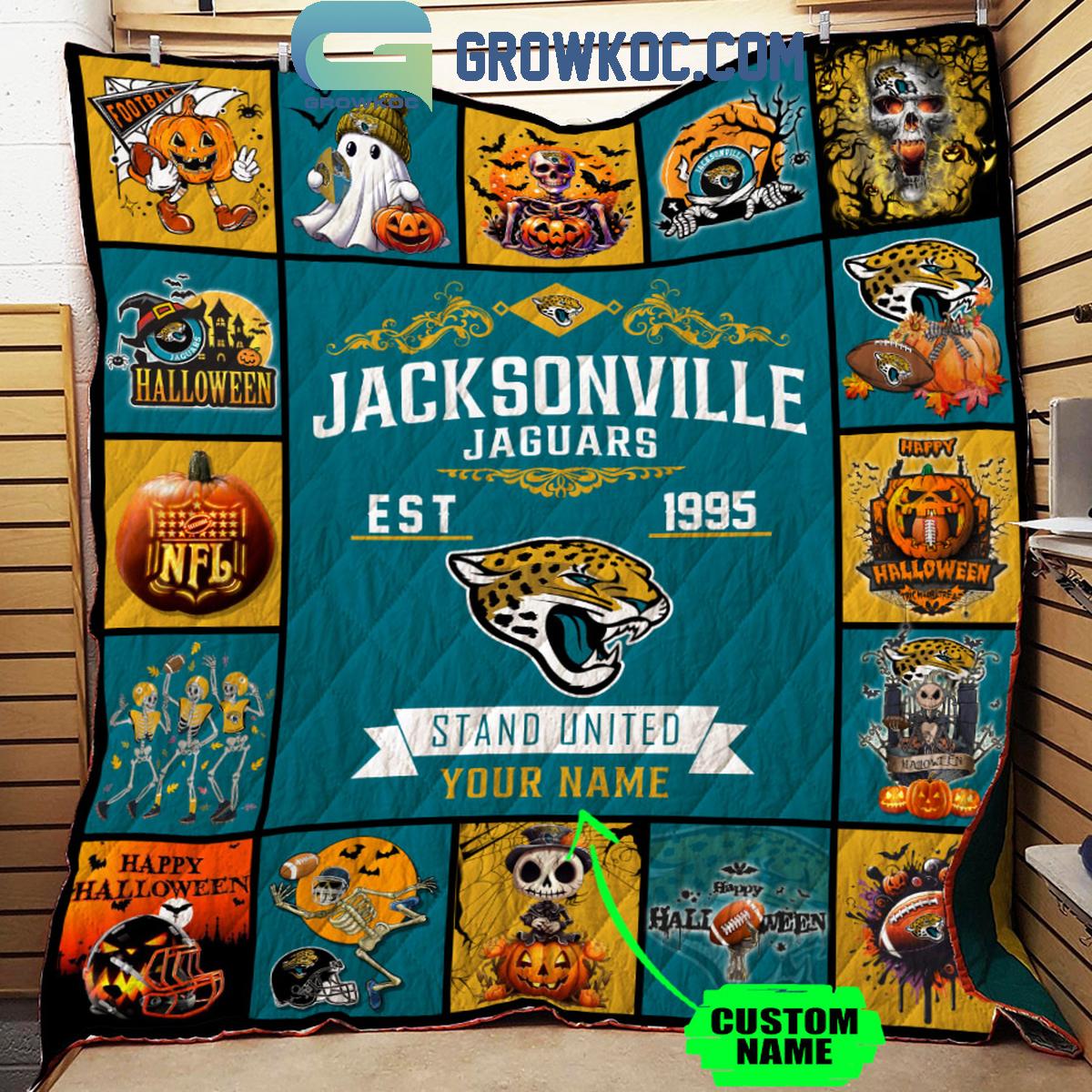 Jacksonville Jaguars Stand United Est. 1995 Personalized Fleece Blanket Quilt 1 L8U05