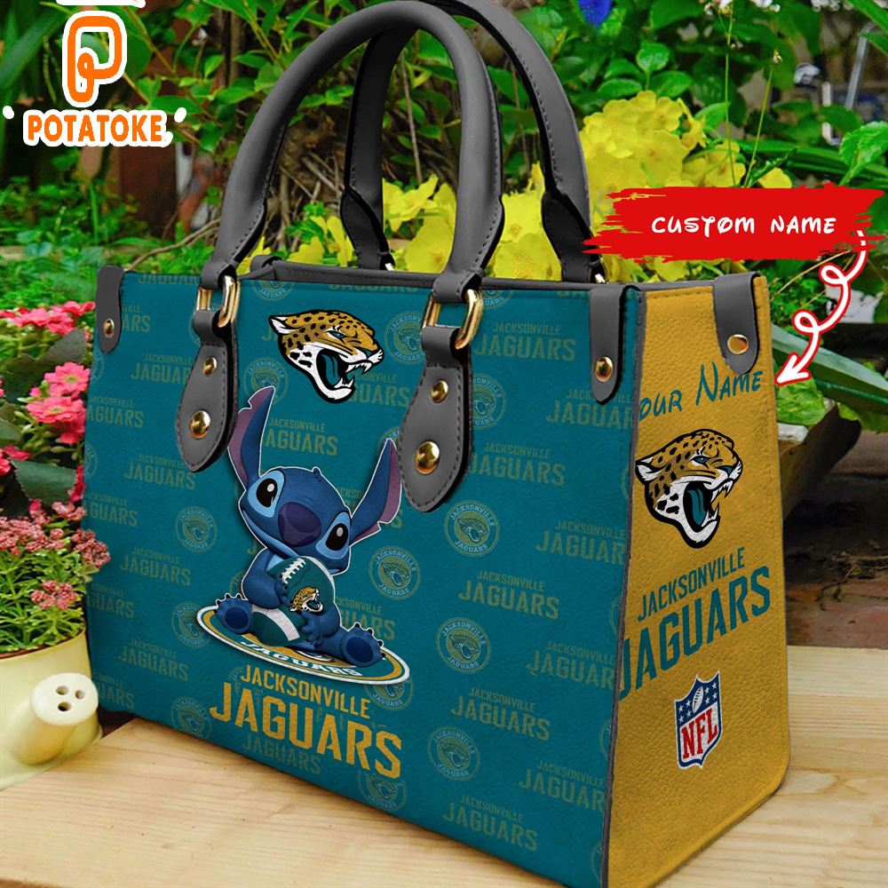 Jacksonville Jaguars Stitch Women Leather Hand Bag