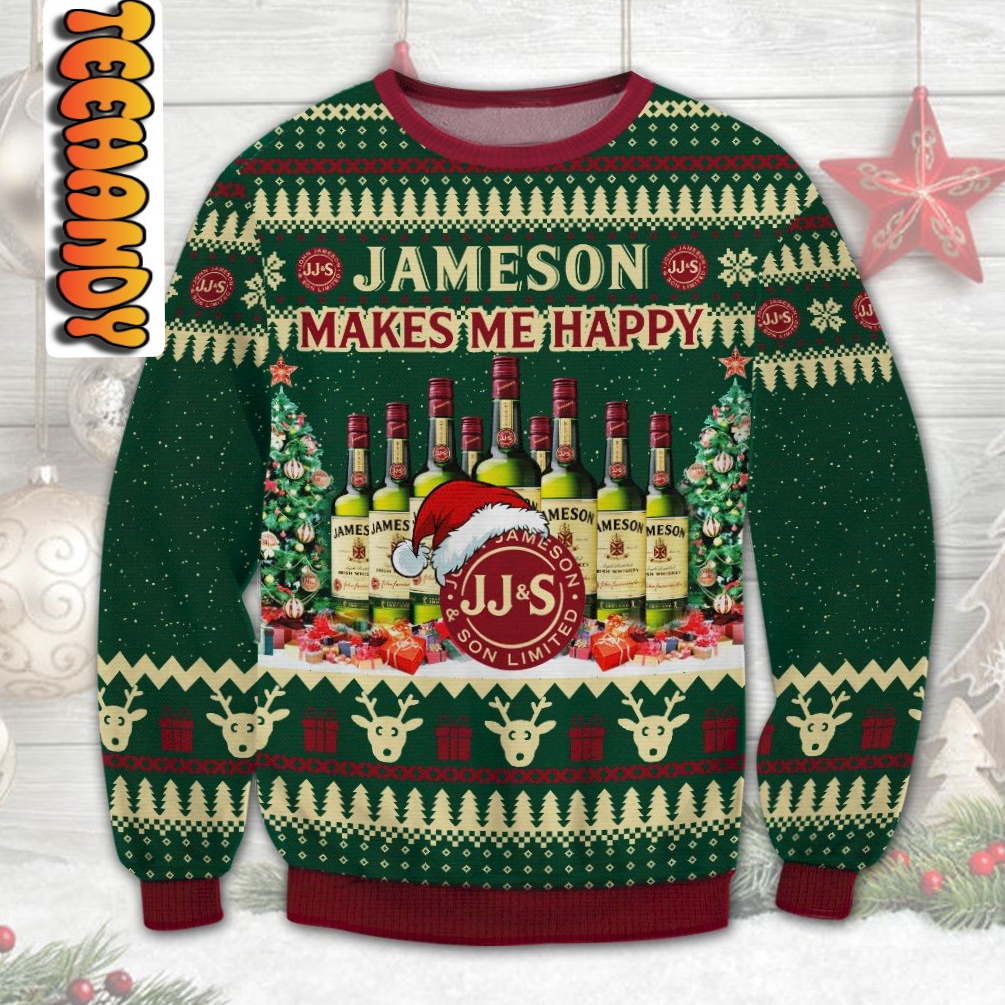 Jameson Makes Me Happy Ugly Christmas Sweater