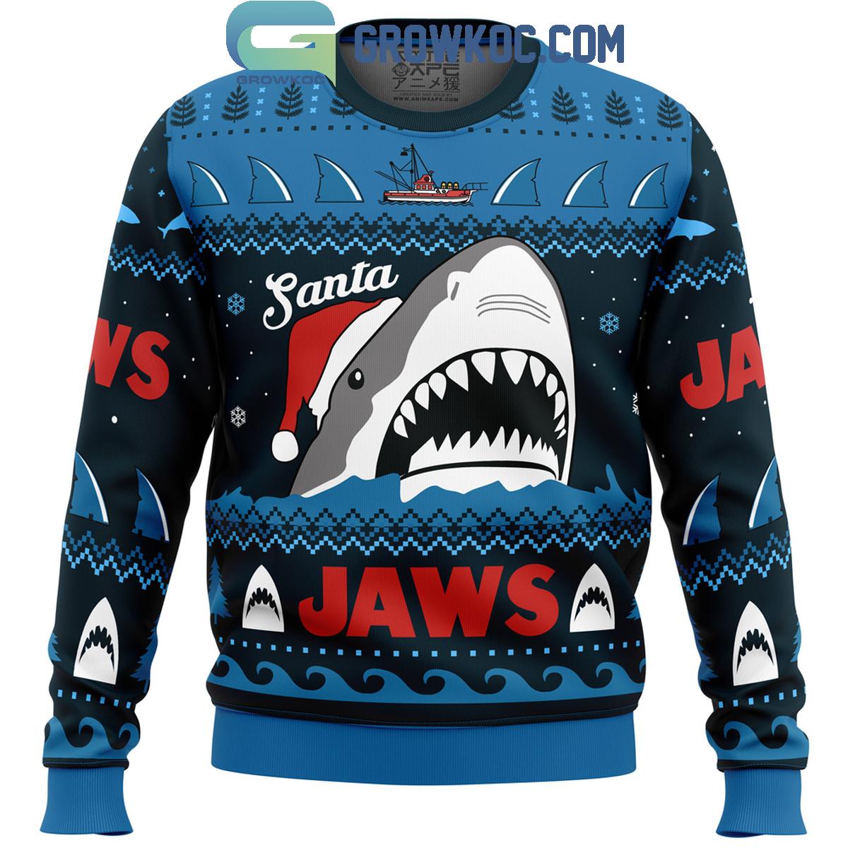 Jaws Movies Santa Jaws Christmas Ugly Sweater 1 tyGE9