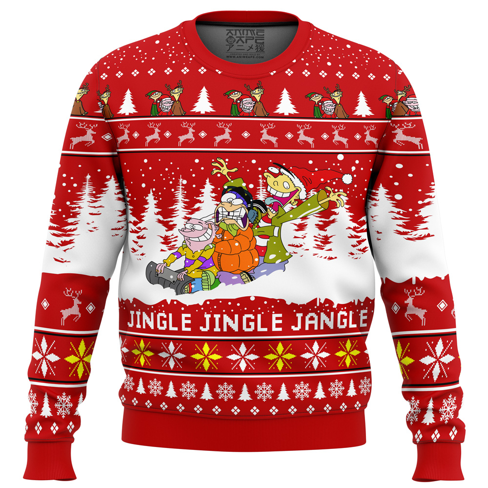 Jingle Jingle Jangle Ed Edd n Eddy Ugly Christmas Sweater FRONT mockup