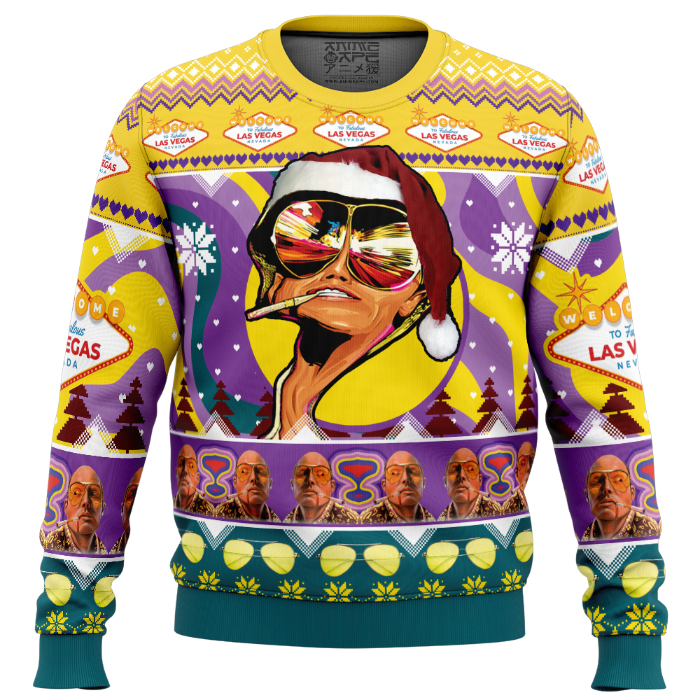 Johnny Depp Fear and Loathing Ugly Christmas Sweater FRONT mockup