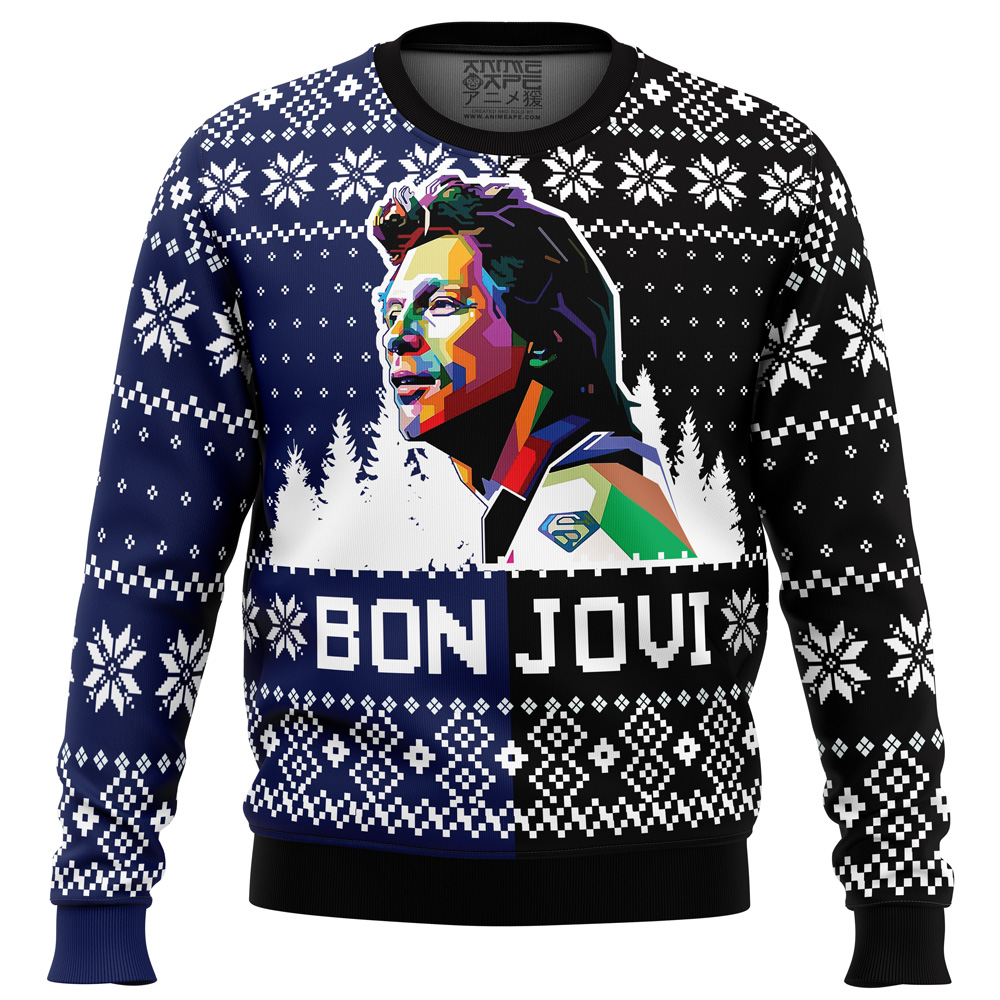 Jon Bon Jovi Ugly Christmas Sweater FRONT mockup