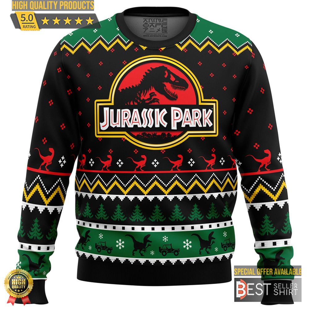 Jurassic Park Christmas Ugly Sweater Dinosaur Christmas Sweater Christmas Gifts 1