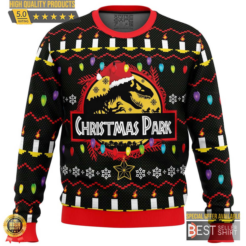 Jurassic Park Christmas Ugly Sweater Jurassic World Ugly Christmas Sweatshirt Christmas Gifts 1