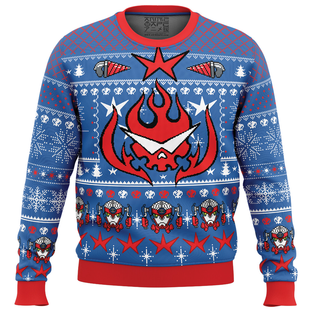 Kamina Tengen Toppa Gurren Lagann Ugly Christmas Sweater FRONT mockup