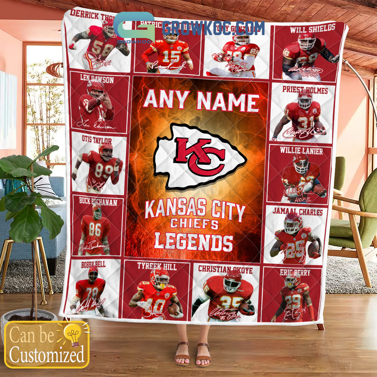 Kansas City Chiefs NFL Legends In History Personalized Fleece Blanket Quilt2B1 wMWpl