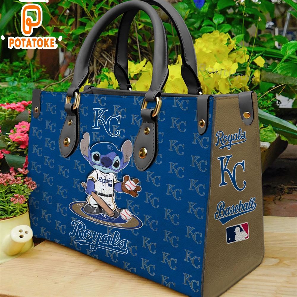 Kansas City Royals Stitch Women Leather Hand Bag