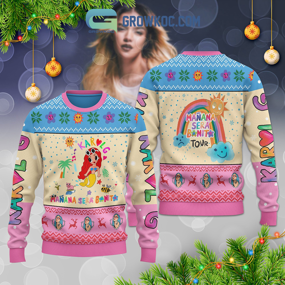 Karol G Manana Sera Bonito Tour Holidays Colombian Latino Christmas Ugly Sweater2B1 VeV4q