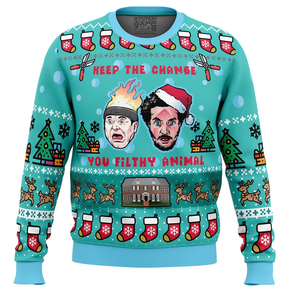 Keep The Change HA PC Ugly Christmas Sweater front mockup