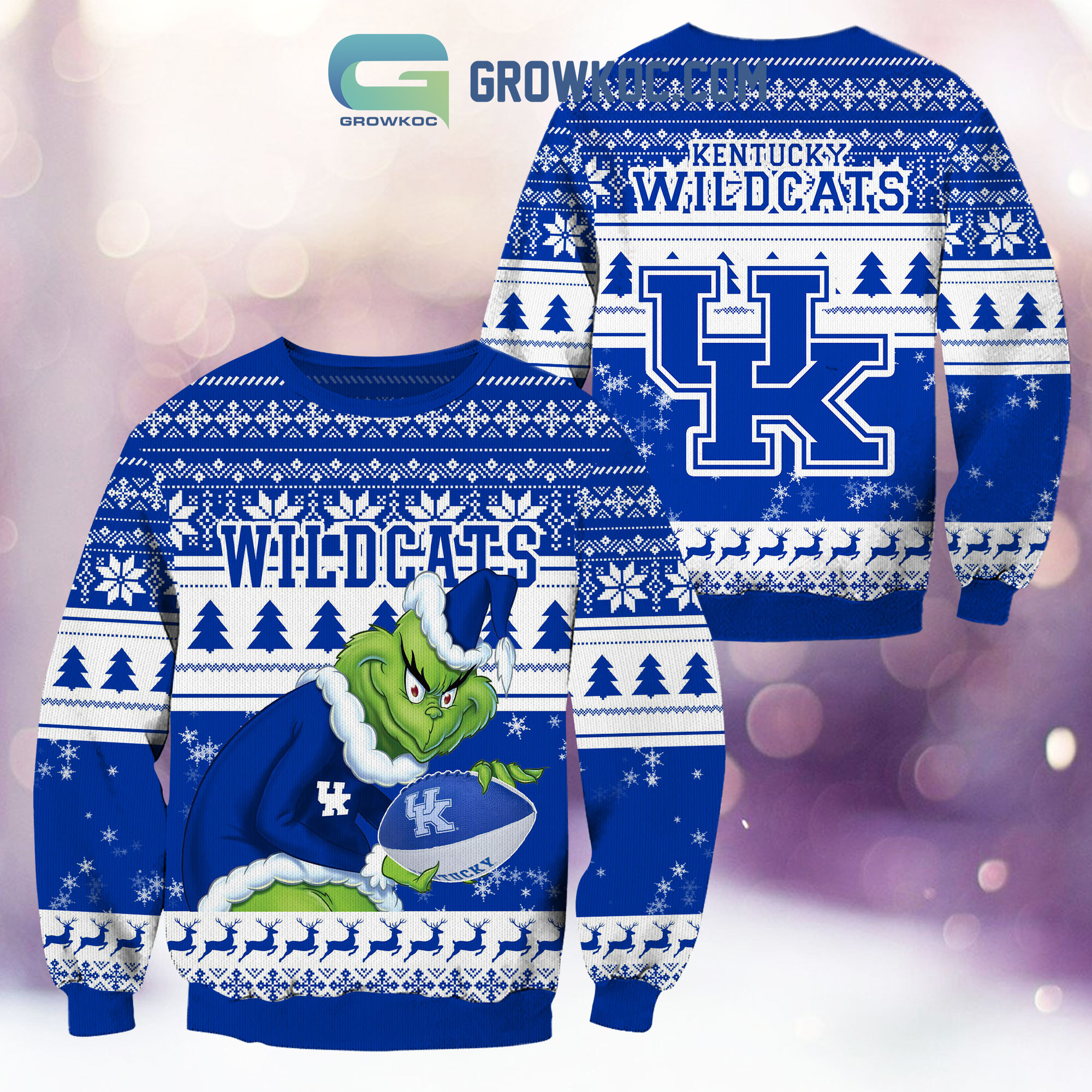 Kentucky Wildcats Grinch NCAA Christmas Ugly Sweater2B1 rskfU