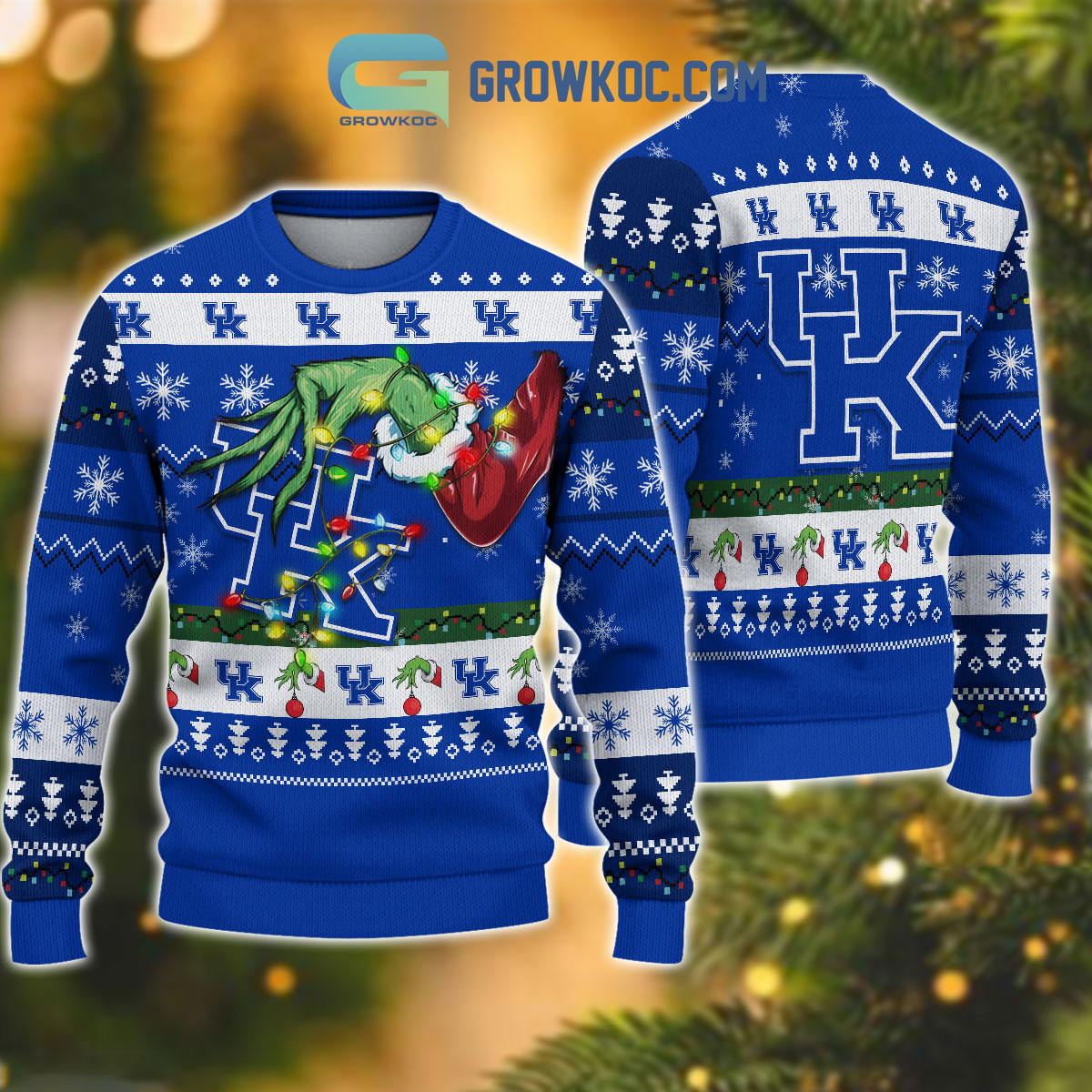 Kentucky Wildcats NCAA Grinch Christmas Ugly Sweater2B1 TPi0y