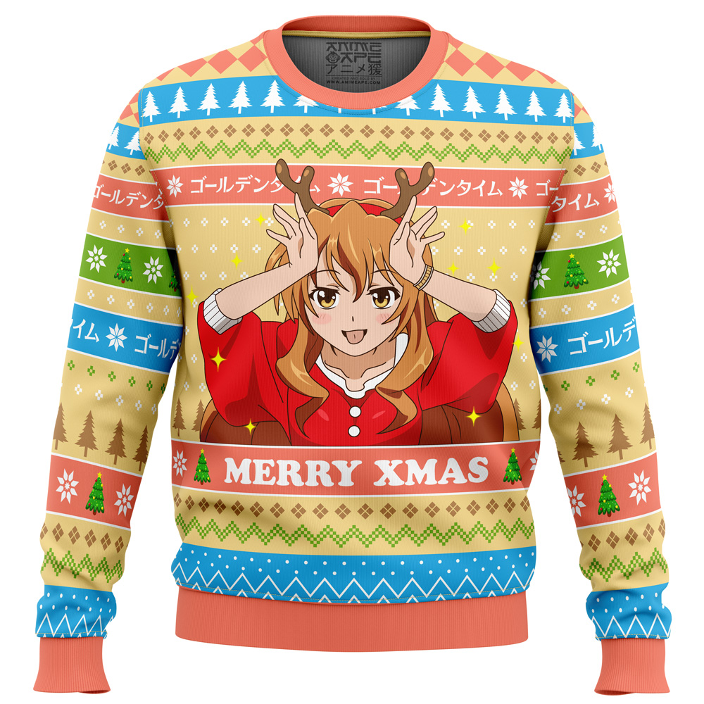 Kouko Golden Time Ugly Christmas Sweater FRONT mockup