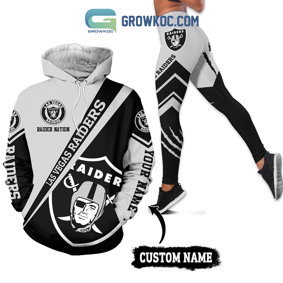 Las Vegas Raiders Nation Personalized Hoodie Leggings Set2B1 nRmA3