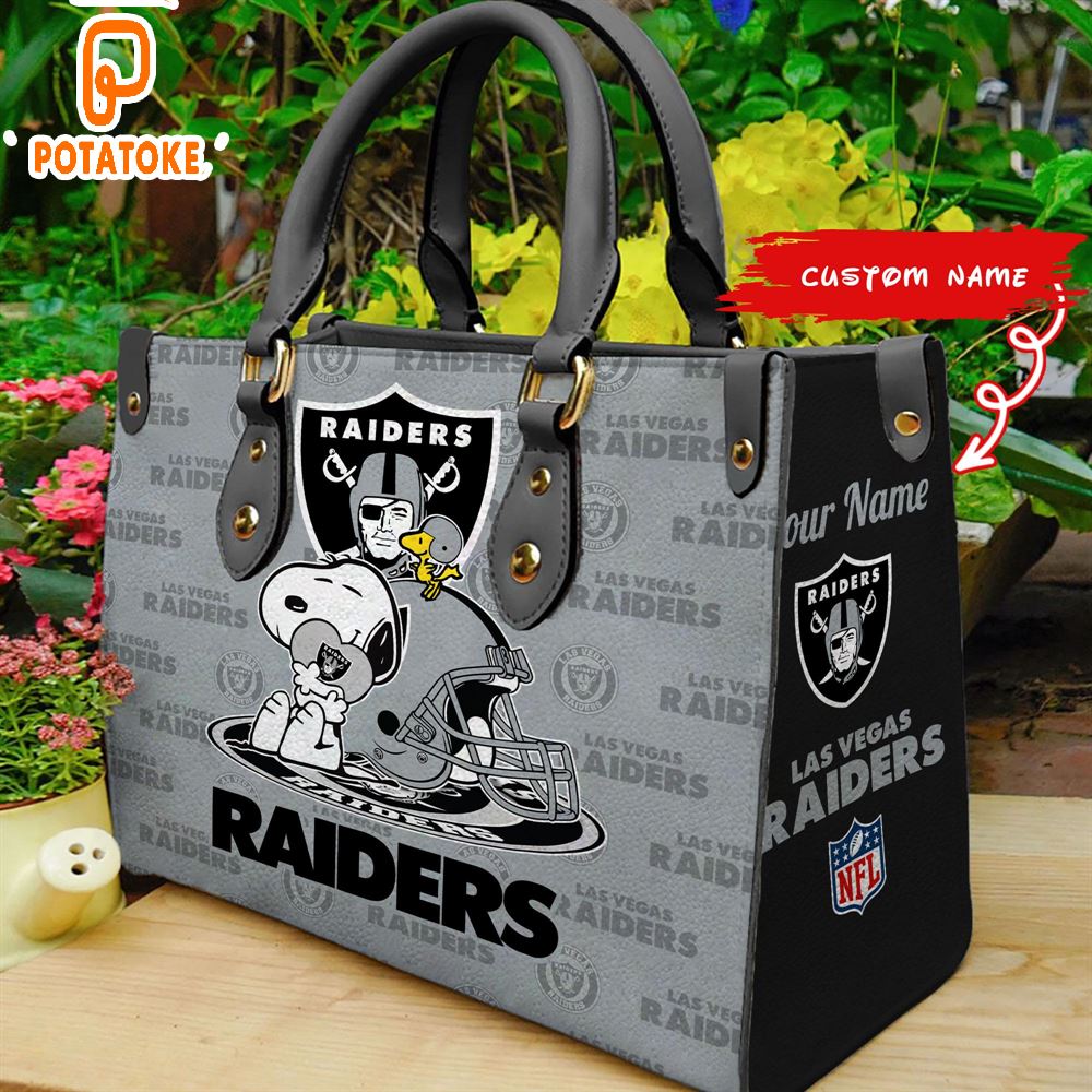 Las Vegas Raiders Snoopy Women Leather Hand Bag