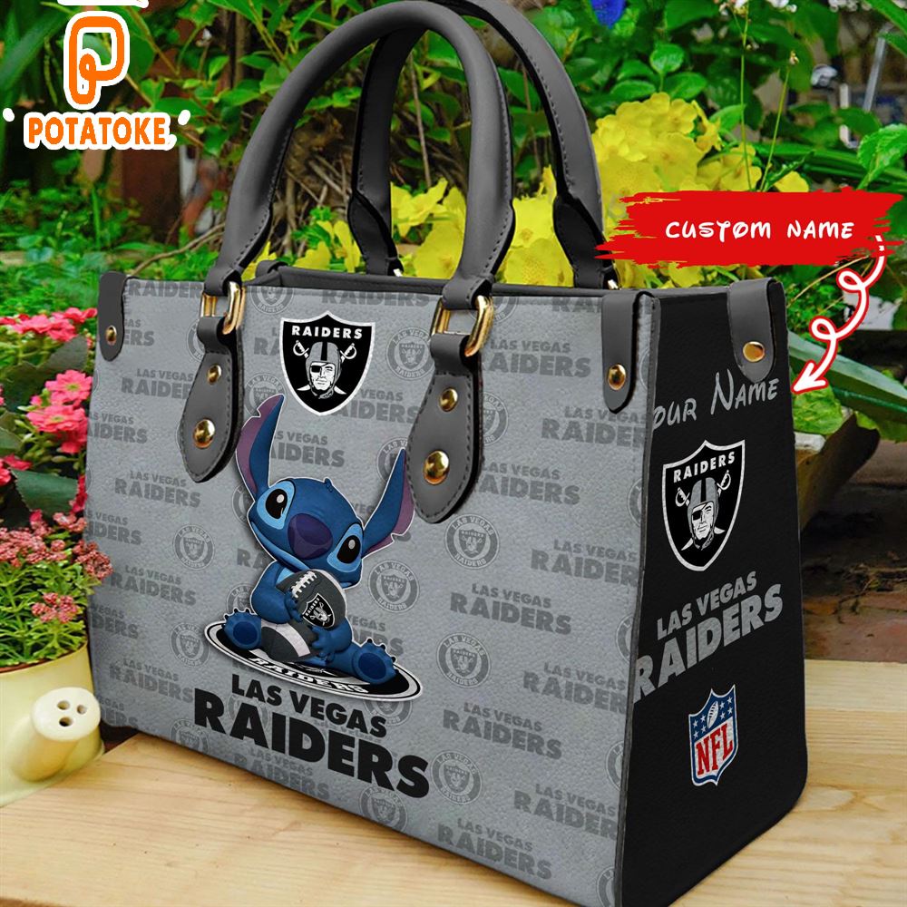 Las Vegas Raiders Stitch Women Leather Hand Bag