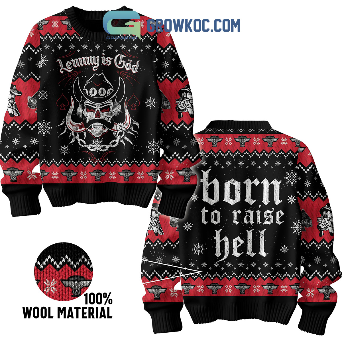 Lemmy Is God Born To Raise Hell Christmas Ugly Sweater2B1 MBFtY