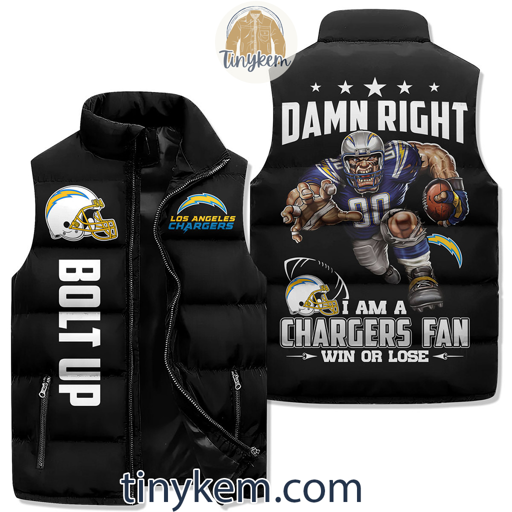 Los Angeles Chargers Puffer Sleeveless Jacket Bolt Up2B1 qXn8m