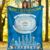 Los Angeles Chargers SoFi Stadium Fleece Blanket Quilt2B1 hIOqv