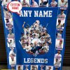 Los Angeles Dodgers Baseball Legends Collection Personalized Fleece Blanket Quilt2B1 GR3GM